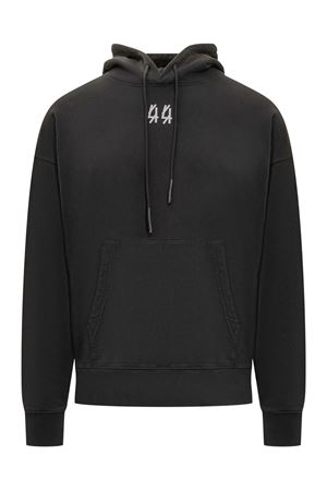 Felpa con cappuccio in cotone nero 44 LABEL GROUP | B0030576FA583P664